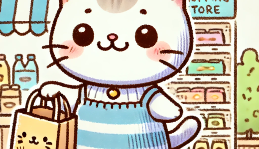 買い物をするネコ