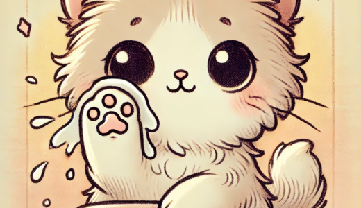 ネコが顔を洗う