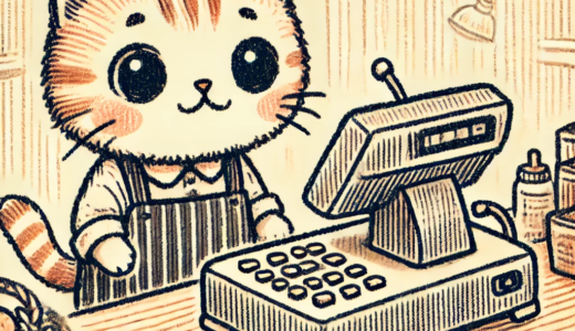 レジ打ちするネコ