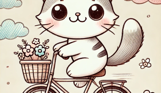 自転車に乗るネコ