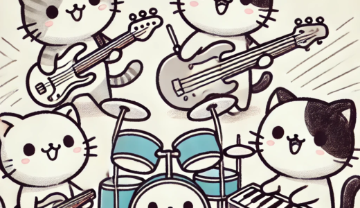 バンドをするネコたち